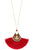 Mix jewel bead fringe tassel fan pendant long necklace