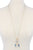 Double horn natural stone pendant necklace