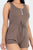 Sleeveless Drawstring Waist Button Tank Romper