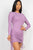 Ribbed long sleeve drawstring bodycon dress