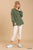 Mineral wash button down top with high low hem