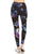 Yoga Style Banded Lined Galaxy Silhouette Floral Print, Full Length Leggings In A Slim Fitting Style With A Banded High Waist