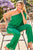 One Shoulder 3/4 Sleeve Unbalanced Waist Elastic Solid Pants Jumpsuit