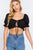 Short Slv Print Crop Woven Top